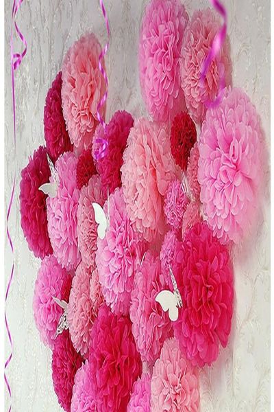 

fengreise свадебная ткань бумага цветы кисточкой помпом гирлянда воздушный шар лента детский душ детская вечеринка украшения аксессуары jlle