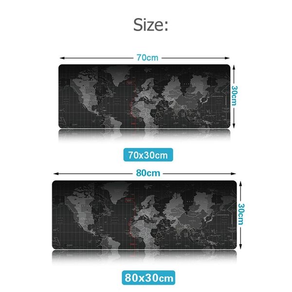 

80x30cm 70x30cm pad world map mousepad anti-slip natural rubber gaming mouse mat with locking edge for office game desktop