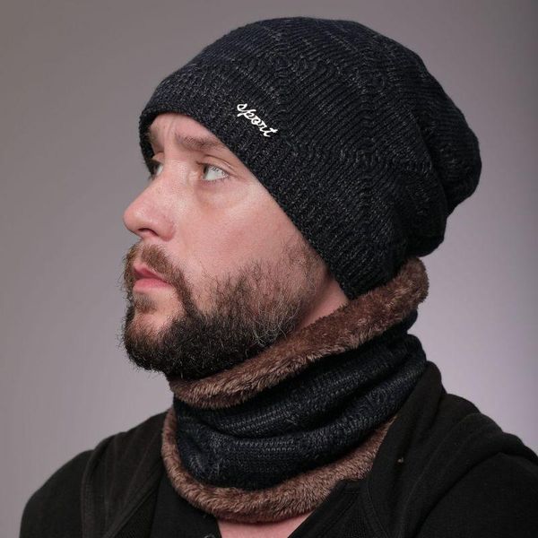 

hat men's cold proof knitted hat warm wool winter cotton windbreak men's winter
