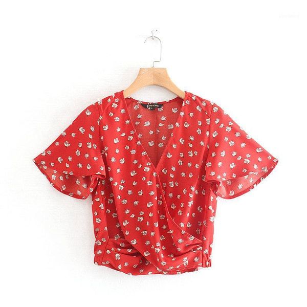 

new arrival new bird 40-9488 european and american fashion printed v-collar loose, White