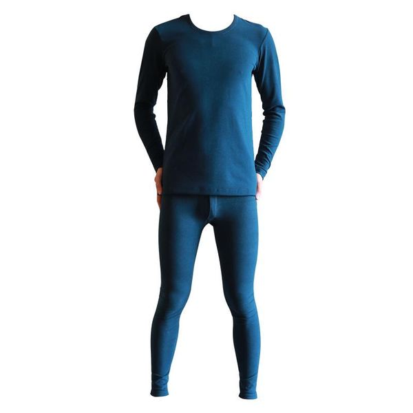 

men's thermal underwear men long johns plus velvet round neck slim set leggins pajamas homme sleepwear warm pants, Black;white