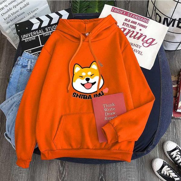 

kawaii shiba inu hoodie ladies long sleeve warm hooded sweatshirt cute shiba inu hoodie jacket korean casual pullover sportswear1, Black