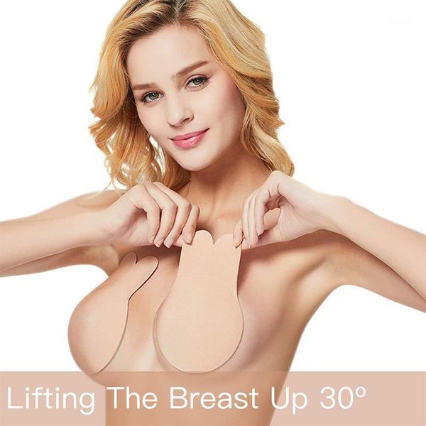 

bras 1 pair silicone strapless adhesive bra women invisible push up nipple cover breast pasties reusable lift bra1, Red;black