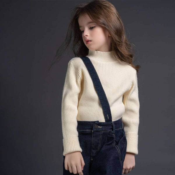 

2020 solid color high new neck cuhk children's wear versatile boys' and girls' parent-child sweater, Blue