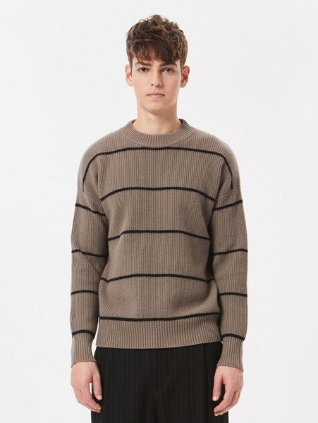 

men stripe pattern drop shoulder sweater w8j4#, White;black