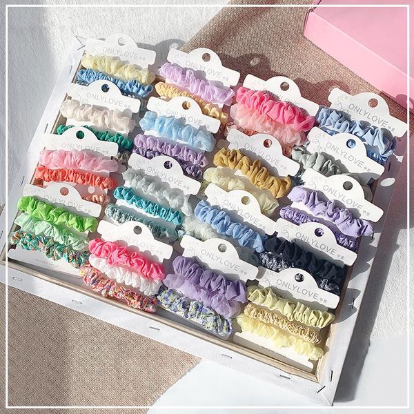 

hair accessories 3pcs/set scrunchies ring candy color ties rope women ponytail girls hairbands pure headdress