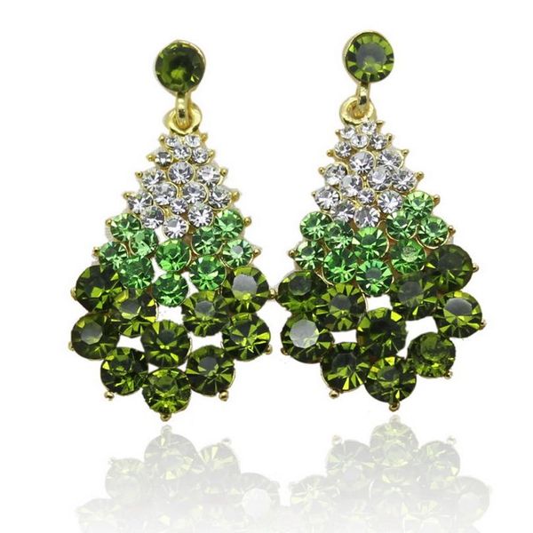

2017 fashion charm women stud earrings jewelry girls gift rhinestone christmas tree crystal earrings with stone earrings wmtfcx, Golden