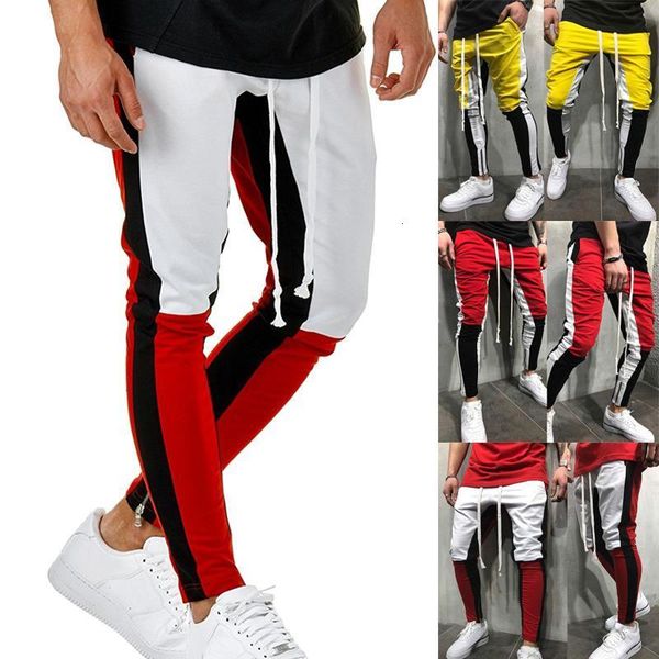 

men sports gym pants loose running joggers casual long trousers sweatpants male track pants fitness tracksuit skinny workout, Black