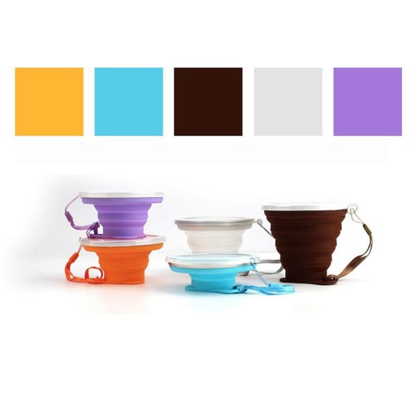 

270ml creative travel cup sile folding cup outdoor telescopic retractable collapsible coffee cups sport water cups jlliga