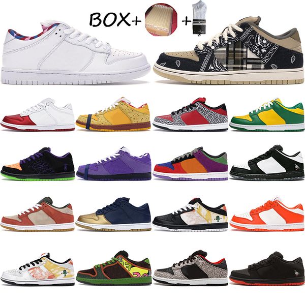 

with box 2021 casual shoes low safari mens womens white off sneakers navy unc blue yellow black skateboard gym size 36-45, White;red