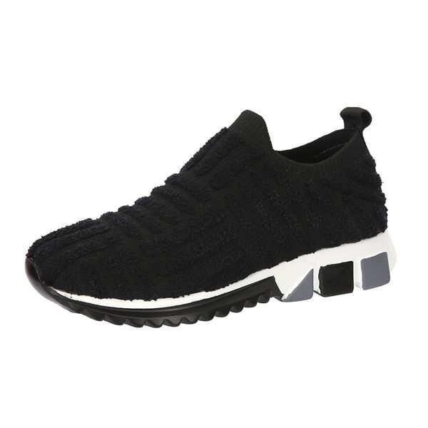 

2022 casual shoes women's short plush mesh breathable sneakers xx118, Black