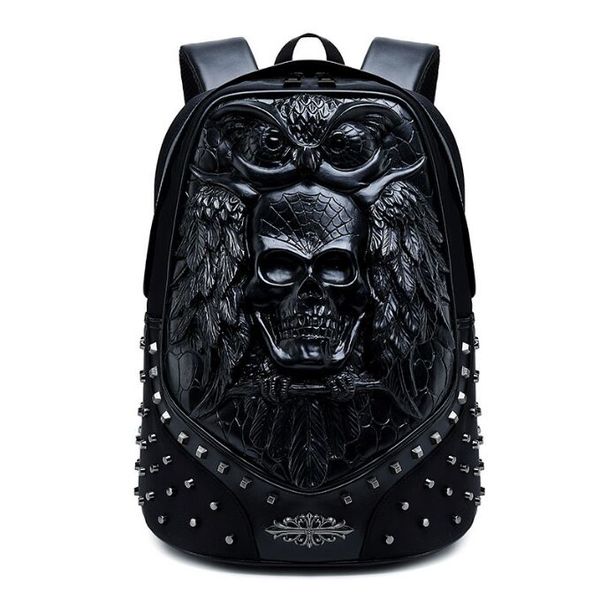 

trend animal cool women bag 3d owl small backpack ladies backpack purse cute black daypack for men school bags