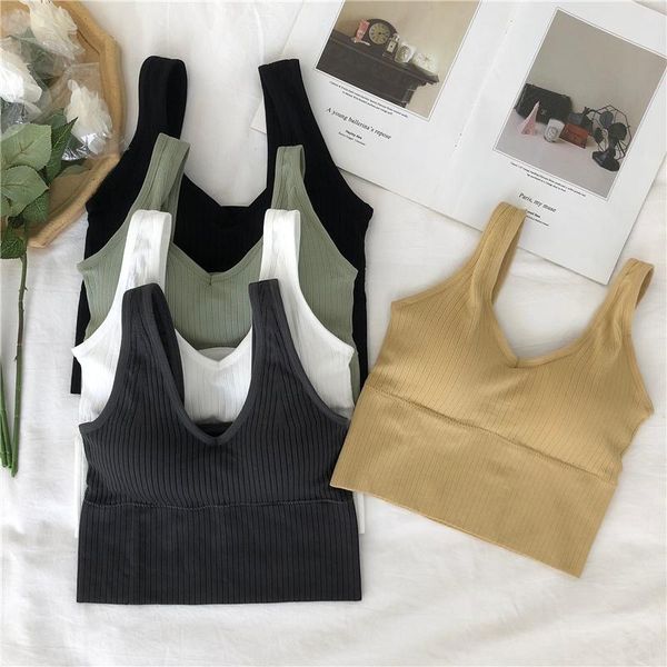 

women's bra vest with chest pad knit bottoming wrapped chest tube 2020 new, Black;white