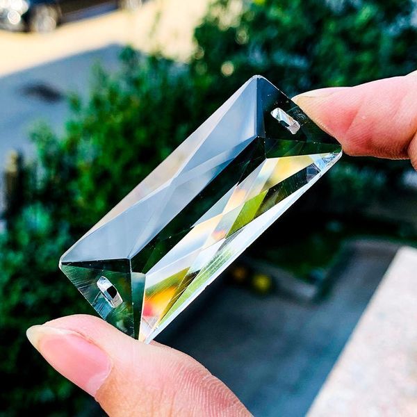 

2 5pcs rectangle crystal wind bell drop pendant glass rainbow maker prism crystal lamp wedding yard party pendant diy hanging de h wmtjye