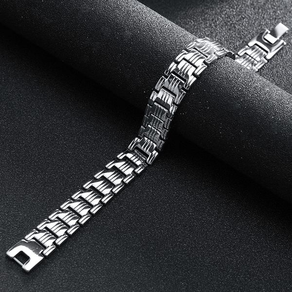 

saisee silver 316l stainless chain steel link bracelets cuff wristband bangles men jewelry wholesale