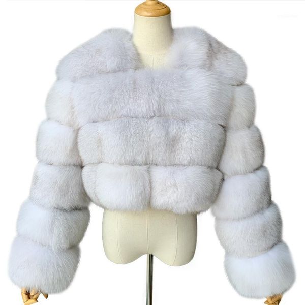 

women real fur coat short style winter full sleeves genuine natural fur jacket1, Black