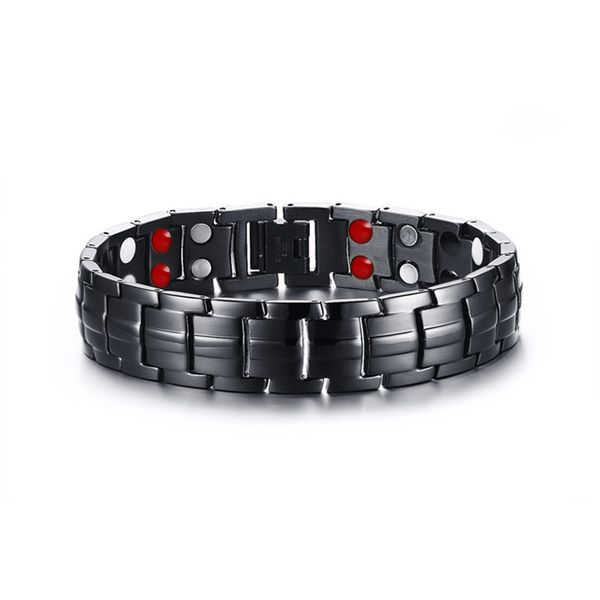 

black health bracelets & bangles men women magnetic 316l stainless steel bracelets for men charm jewelry armbanden voor vrouwen