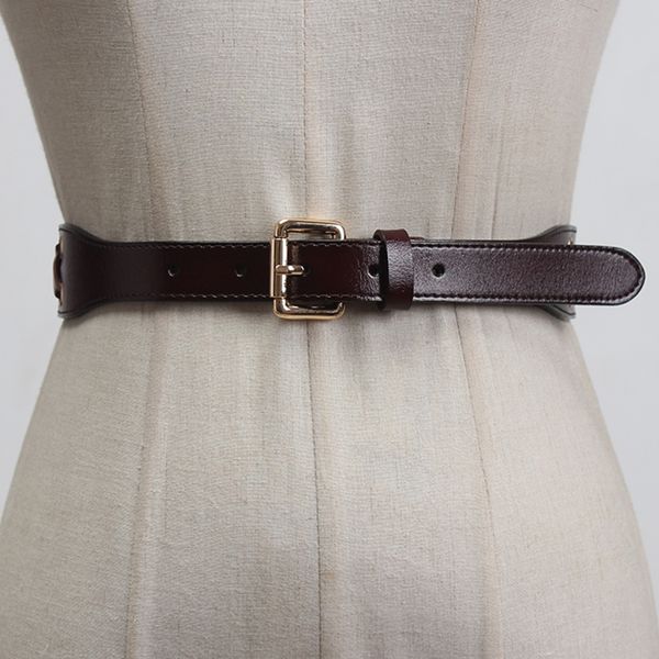 

seebeautiful pu leather belts female simple metal pin buckle waist seal spring summer 2020 new fashion tide w900 t200427, Black;brown