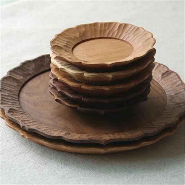 

2021 new beef lamb fruit candy saucer tea dessert dinner black walnut wood tray storage dish plates mfp3