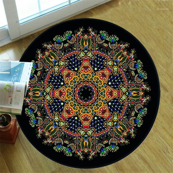 

moroccan style carpet round prayer rug loop-pile velvet non-slip chair mat doormat modern living room bedroom floor area rug1
