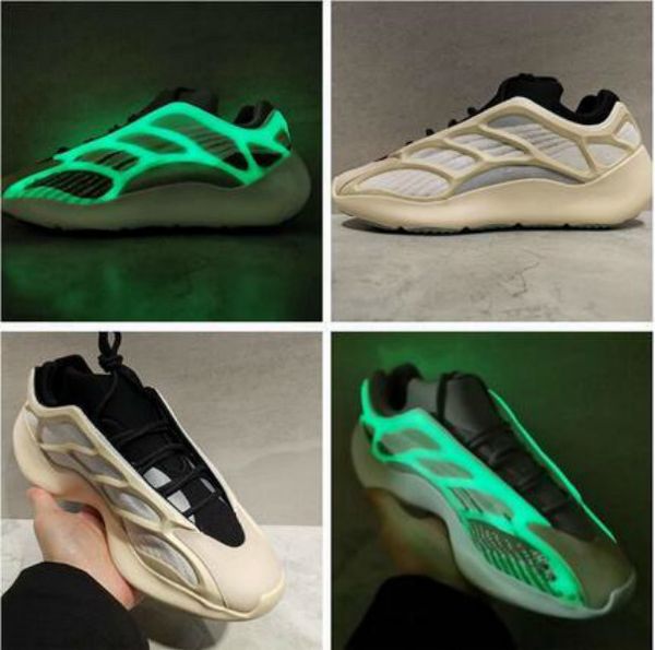 

2020 azael alvah 700 v3 kanye west mens running shoes white glow in the dark luxury outdoor men women designer sport sneakers with box