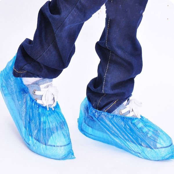 Copriscarpe monouso impermeabili in plastica Copriscarpe per moquette per giorno di pioggia Copriscarpe per pulizia blu Copriscarpe per la casa 3000 pezzi T2I51068-1