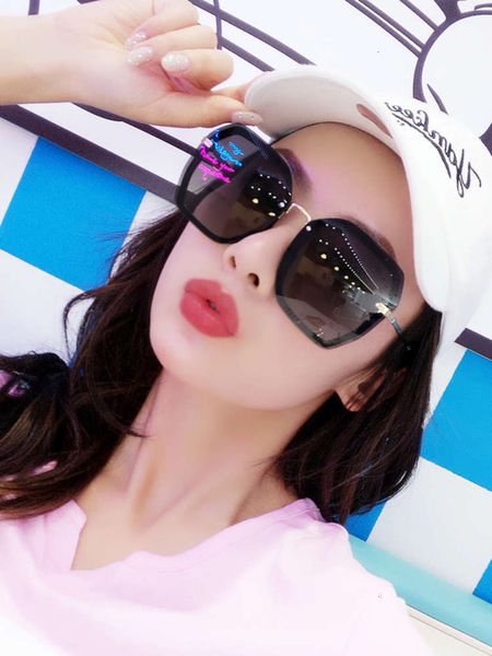 

sunglasses round polygon women's light comfortable face trendy korean fashion driving polarized driving glasses street shooting sunglas, White;black