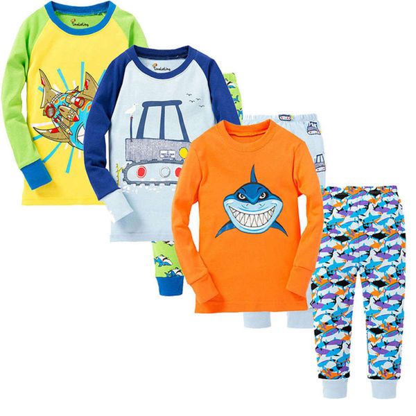 

home cloth mian silk children's pajamas suit for boys and girls, Blue;red