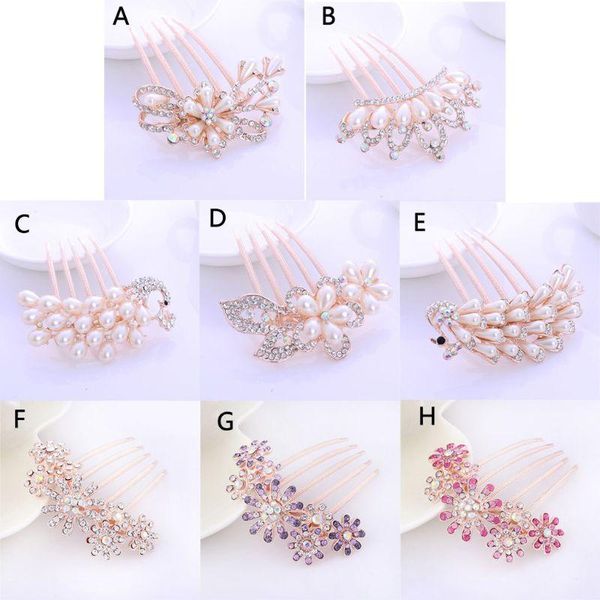 

жемчужный кристалл свадебные аксессуары для волос розовые золотые волосы для невесты свадьба, Golden;silver