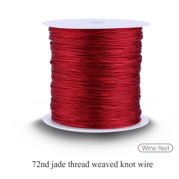 

yarn 1 roll 100m x 0.8mm nylon chinese knot string for macrame necklace bracelet braided cord tassels beaded thread silk wire, Black;white