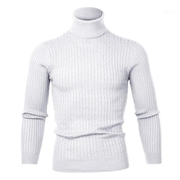 

winter warm turtleneck sweater old-fashioned warp knit men's casual pullover men's jacket slim solid color sweater knitted pullo1, White;black