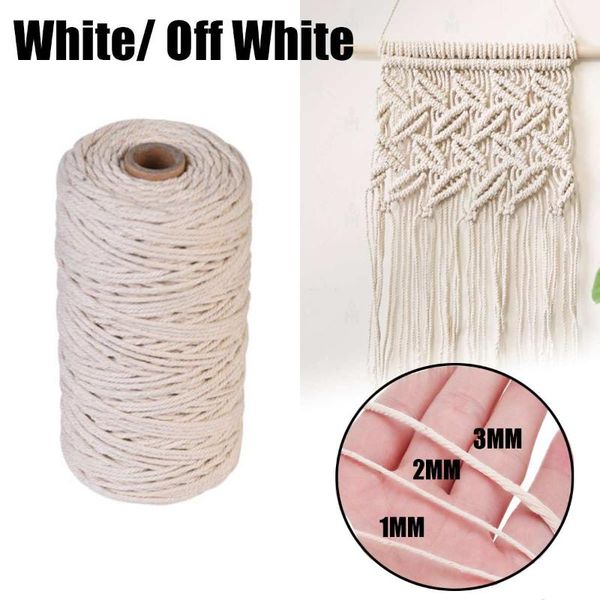 

1mm 2mm 3mm 100m macrame rope twisted string cotton cord for handmade natural beige rope diy home wedding accessories gift, Black;white