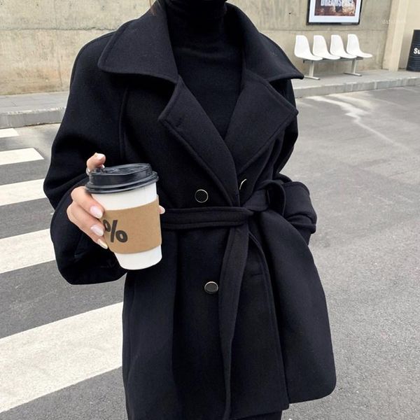 

ladies parka ladies jacket black cotton casual warm jacket 2020 fashion button belt winter1