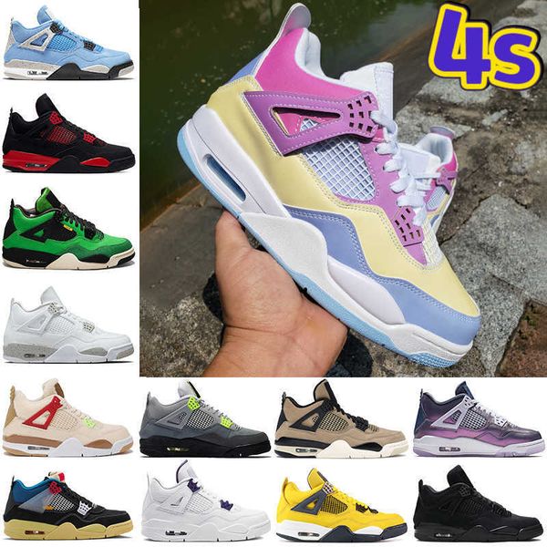 

2022 4 4s designer basketball shoes university blue uv reactive white oreo shimmer red thunder manila black cat men women sneakers