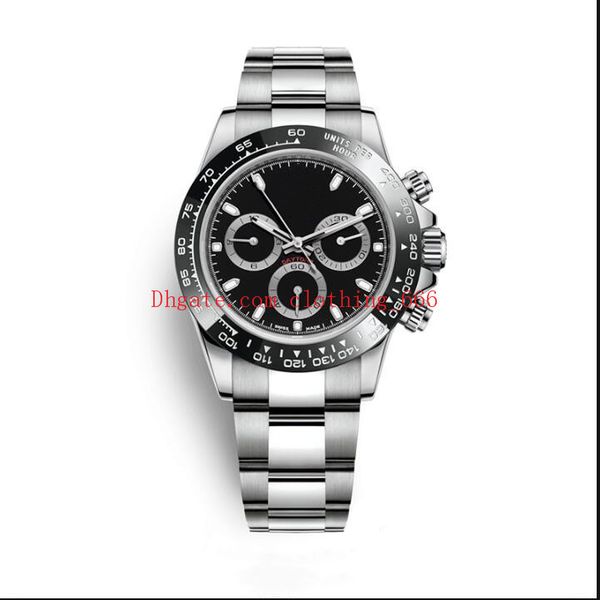 

luxury wristwatch 2 color jh 40mm cosmograph 116500 116500ln 904l steel chronograph 4130 movement automatic men's watches, Slivery;brown