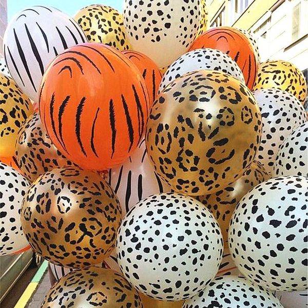 

10 pcs 12inch 3.2g animal latex balloons cow tiger zebra leopard balloon birthday party helium inflatable globos gifts1