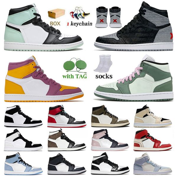 

basketball shoes jumpman 1 1s designer sneakers mens womens brotherhood high og dark mocha brotherhood university blue mid dutch green sport