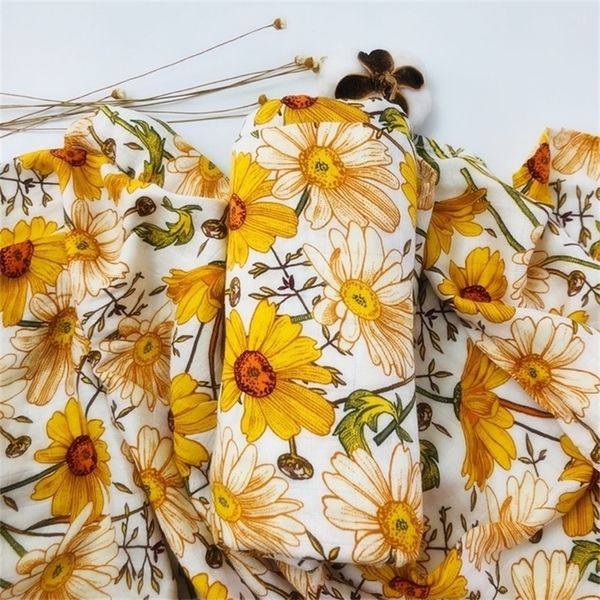 

120x120cm bamboo cotton muslin blankets soft breathable bath towel wrap baby swaddle newborn stroller cover y201009