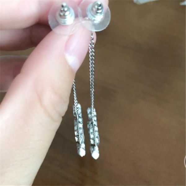 

fashion diamond hoop earrings aretes for lady women party wedding lovers gift engagement jewelry for bride with red box b021, Golden;silver