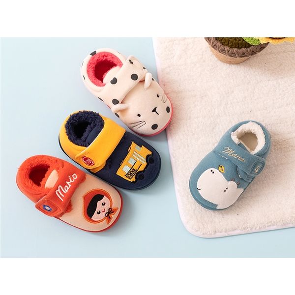 

baby toddler slippers home shoes baby cotton slippers non-slip soft bottom indoor girl boy slippers kids winter 1 3 6 years y200106, Black;grey