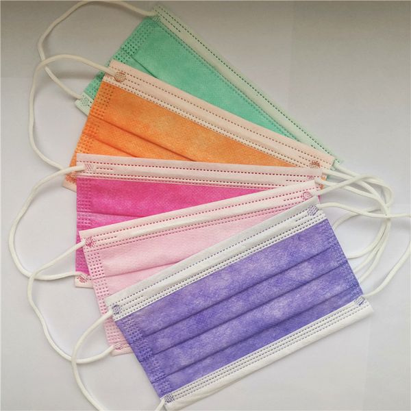 

10pc/pack 11 factory colors disposable direct sale colorful breathing 3-layer face mask fast shipping