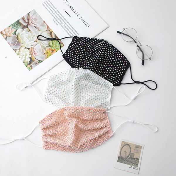 

face factory 8 fashion colors bright diamond female thin dust-proof anti-haze shiny decoration washable protective mask hhc1428