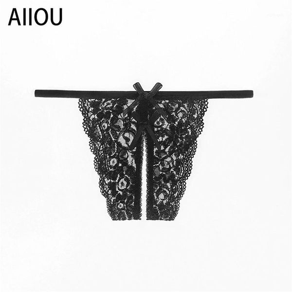 

aiiou women lingerie erotic opening crotch panties lace crotchless thongs briefs underpants female open panties1, Black;pink