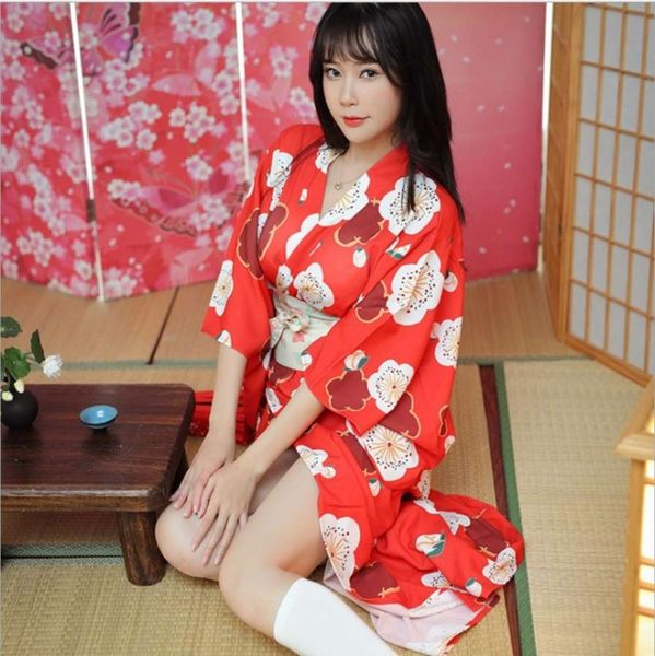 

fun cloth girl long feather printed kimono underwear game uniform set, Black;white