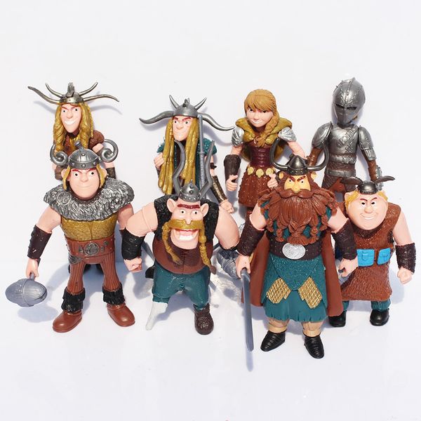 

8pcs/set dragon trainer anime how to train your dragon 2 figurines 10-13cm pvc action figures classic toys boys children kids gift
