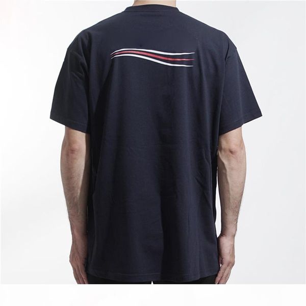 

20ss solid color logo wave tee classic logo letter print men women breathable short sleeves high street t-shirt summer tee hfymtx785, White;black