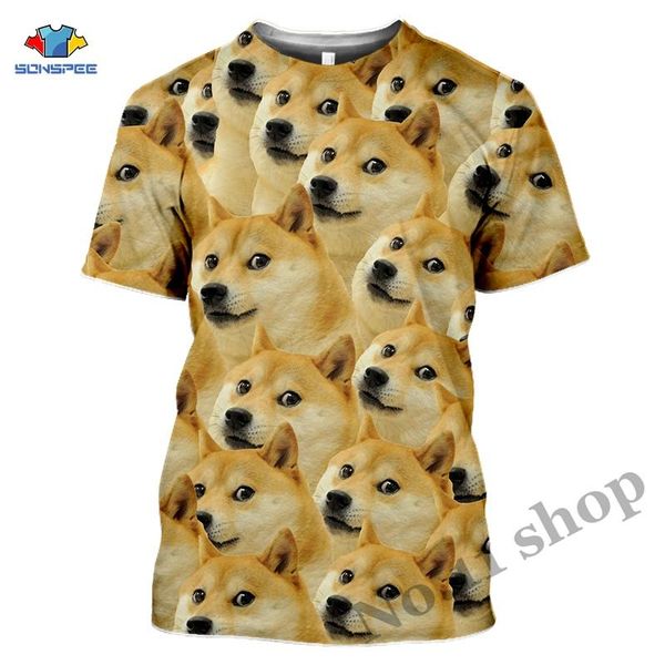 

anime 3d print game t shirt animal doge streetwear dog men women fashion t-shirt harajuku kids shirts homme tshirt a206, White;black