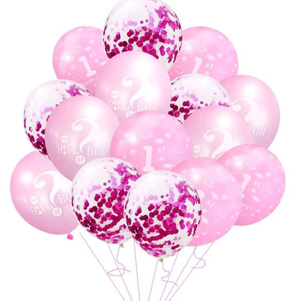 

10pcs 15pcs blue 1st birthday balloons foil balloon first happy birthday party decor latex ballon baby shower boy girl favor