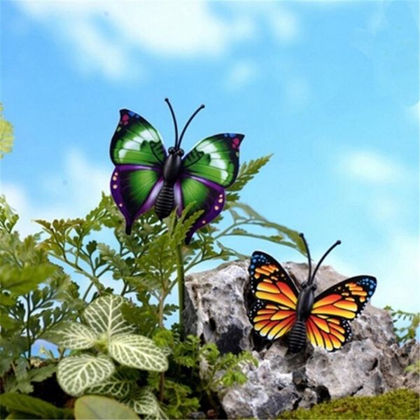 

24шт букет стоп баттерфлы красочные причудливые баты карьевые патио патио удар цветочный горшок главная сад открытый украшение wmtcug