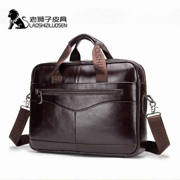 

laoshizi genuine leather bag mens luosen men briefcase bag 11pv# leather messenger work hombre 91504 bolso eujqt